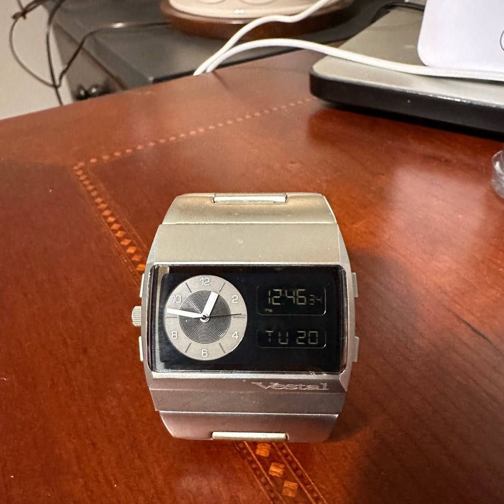 Vestal “Monte Carlo” Stainless Silver Smartwatch with Digital Display